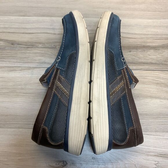 Clarks Men's Un Abode Loafer Size 11.5 M Navy Suede Brown Casual Slip On Shoe - Picture 2 of 10